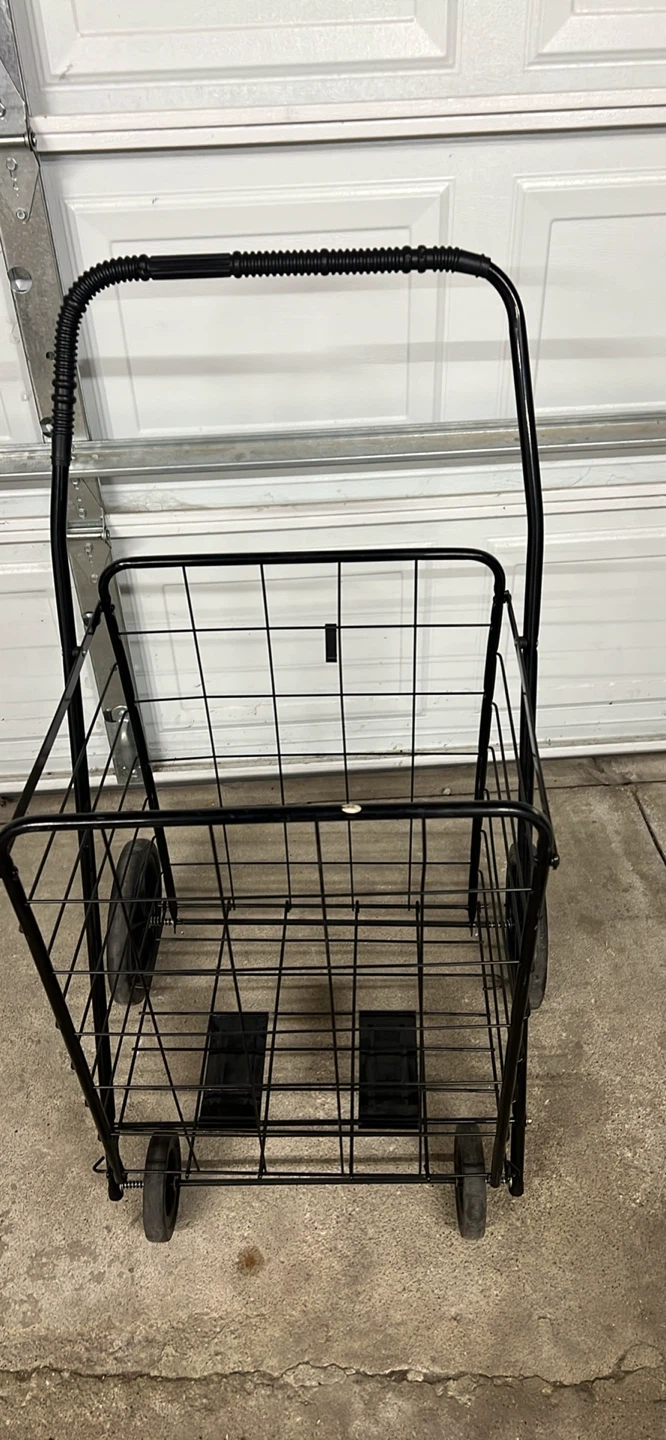 Black Folding Shopping Cart - photo 3