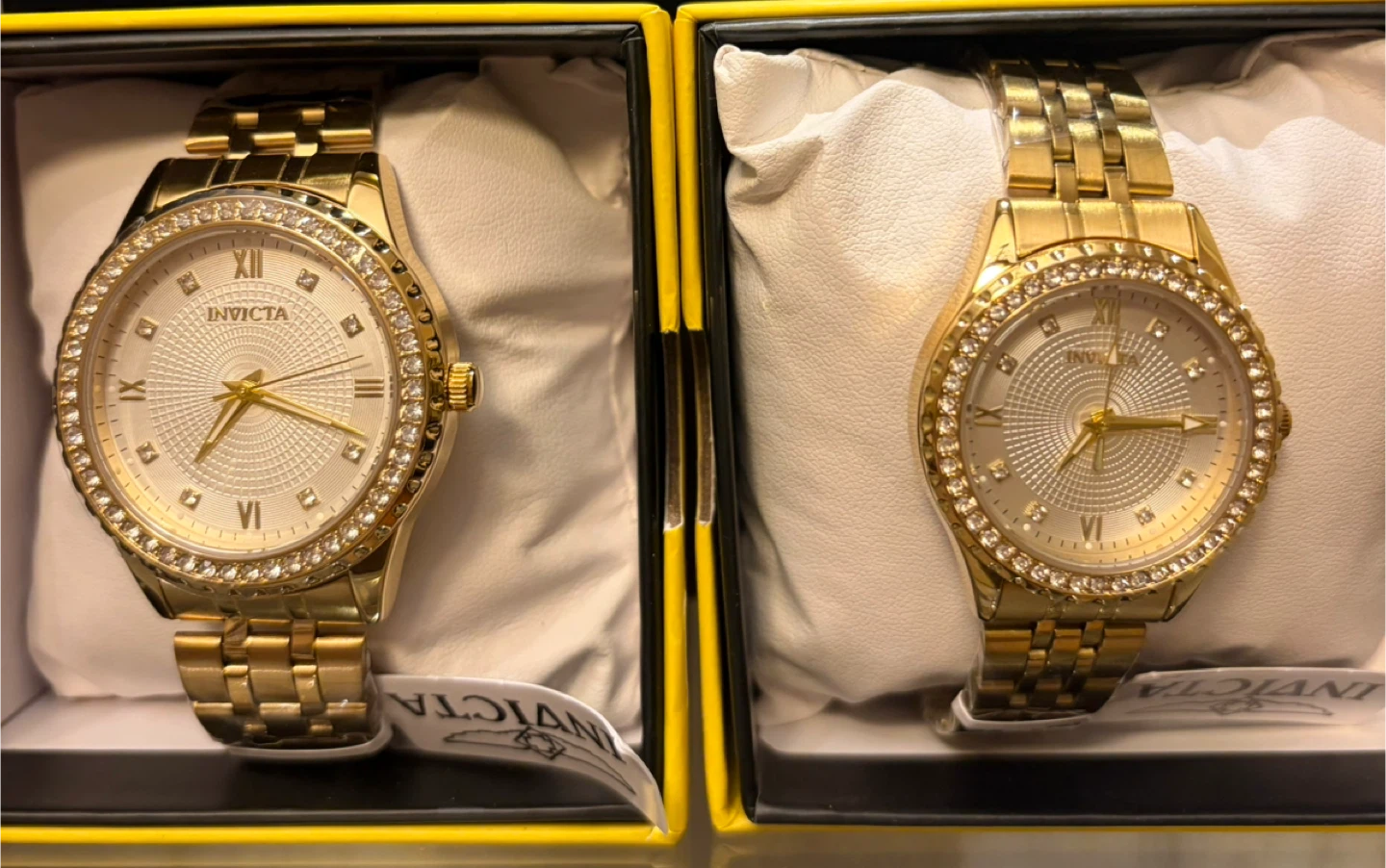 Invicta Gold Tone Diamond Accent Watches HIS&HERS (2) - photo 4