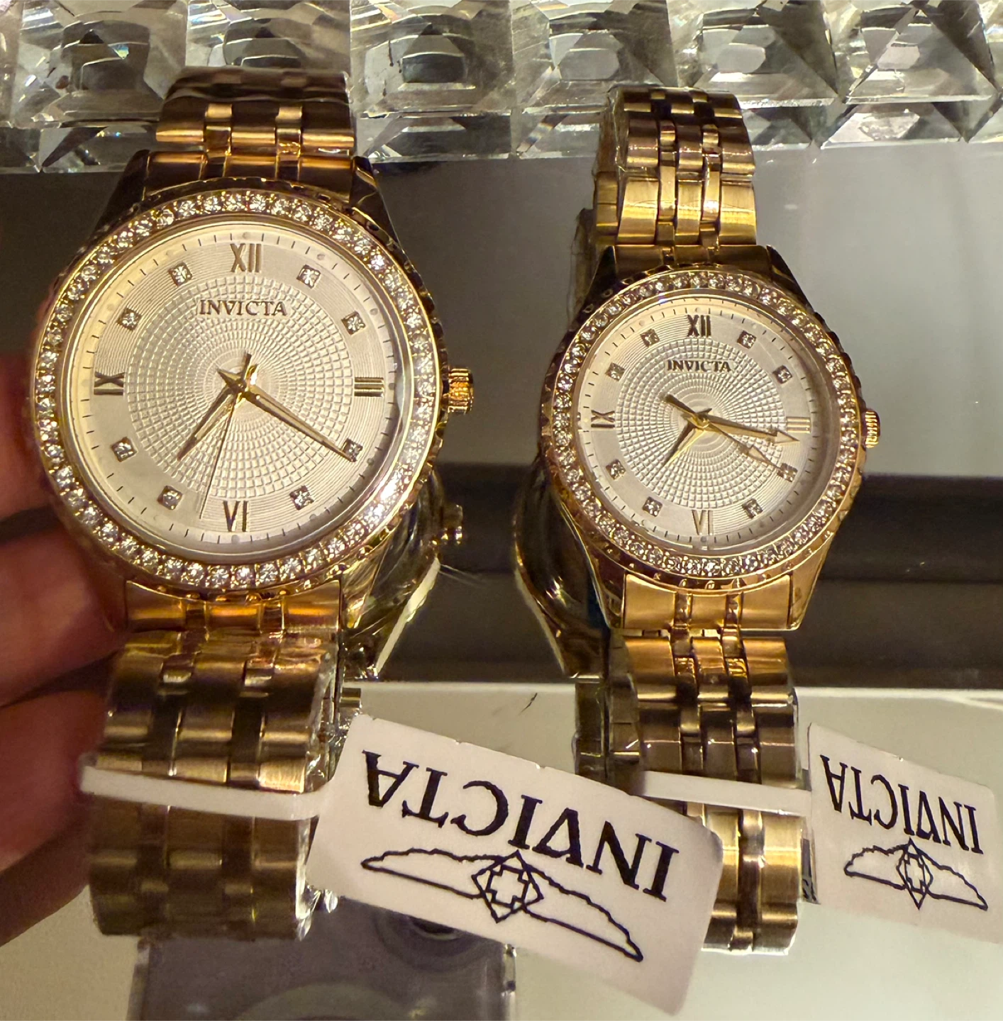 Invicta Gold Tone Diamond Accent Watches HIS&HERS (2) - photo 5