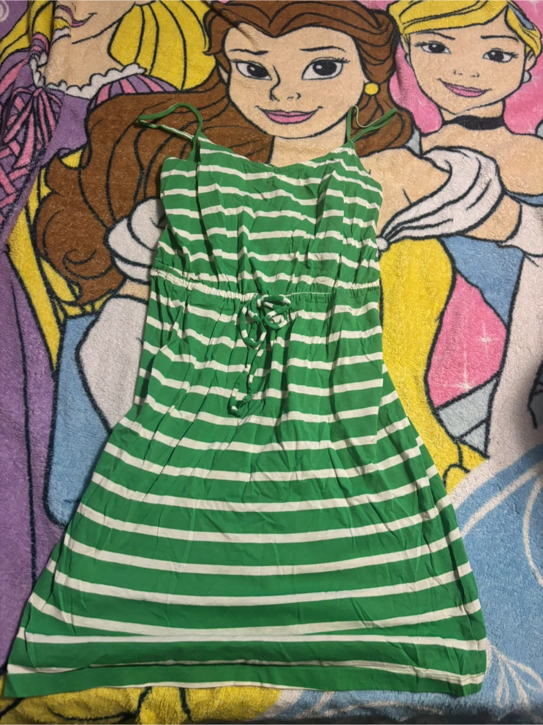 Old Navy Green and White Striped Dress XS/TP/XP