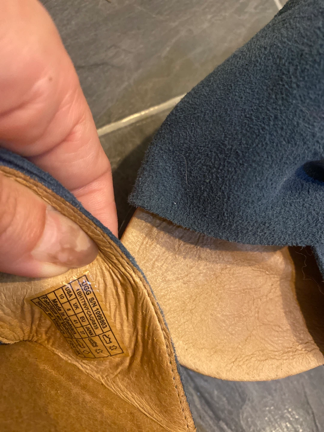 Ugg Blue Suede Bow Slide Sandals - photo 2