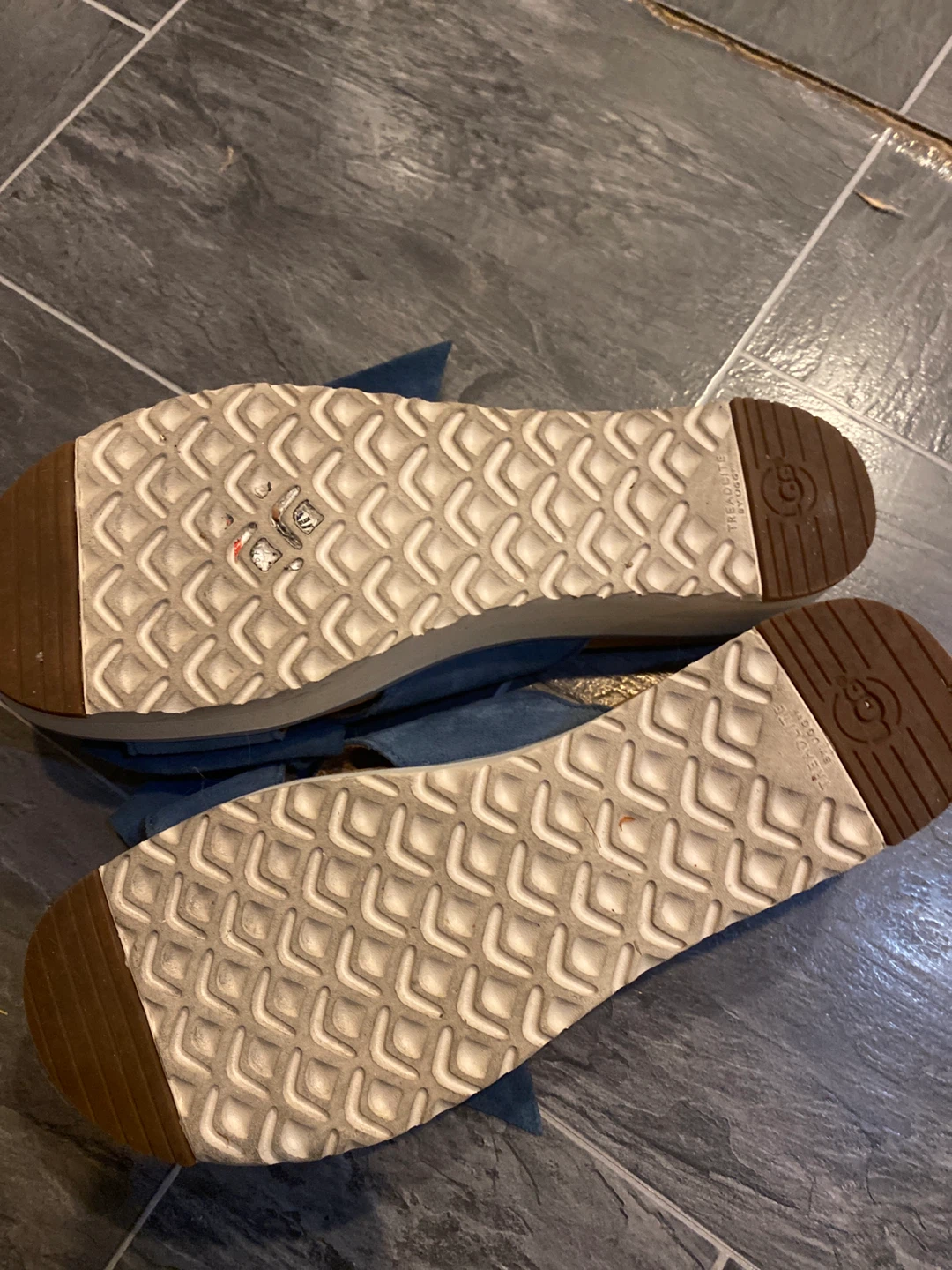 Ugg Blue Suede Bow Slide Sandals - photo 3
