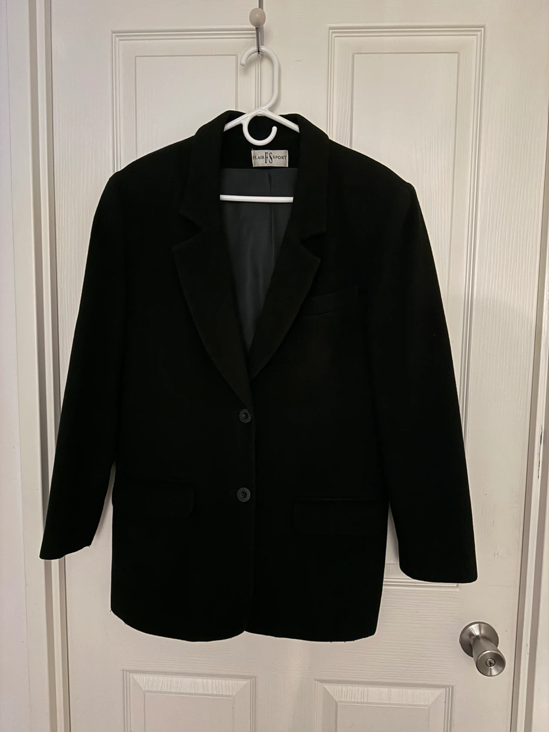 Flair Sport Black Wool Blend Blazer - Size 10