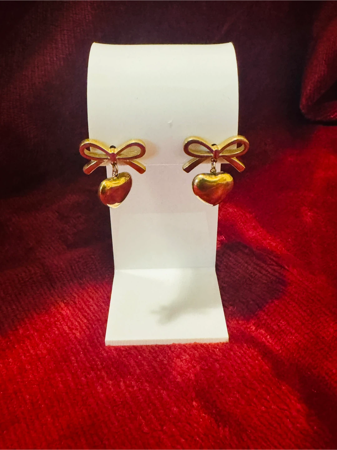 Gold Tone Heart Dangle Earrings - photo 5