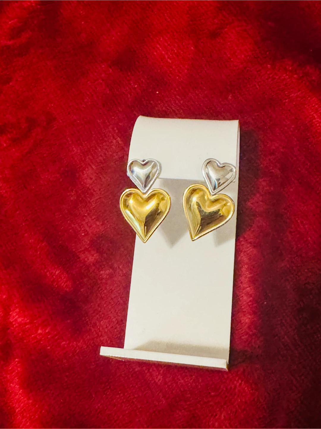 Gold Tone Heart Dangle Earrings - photo 4