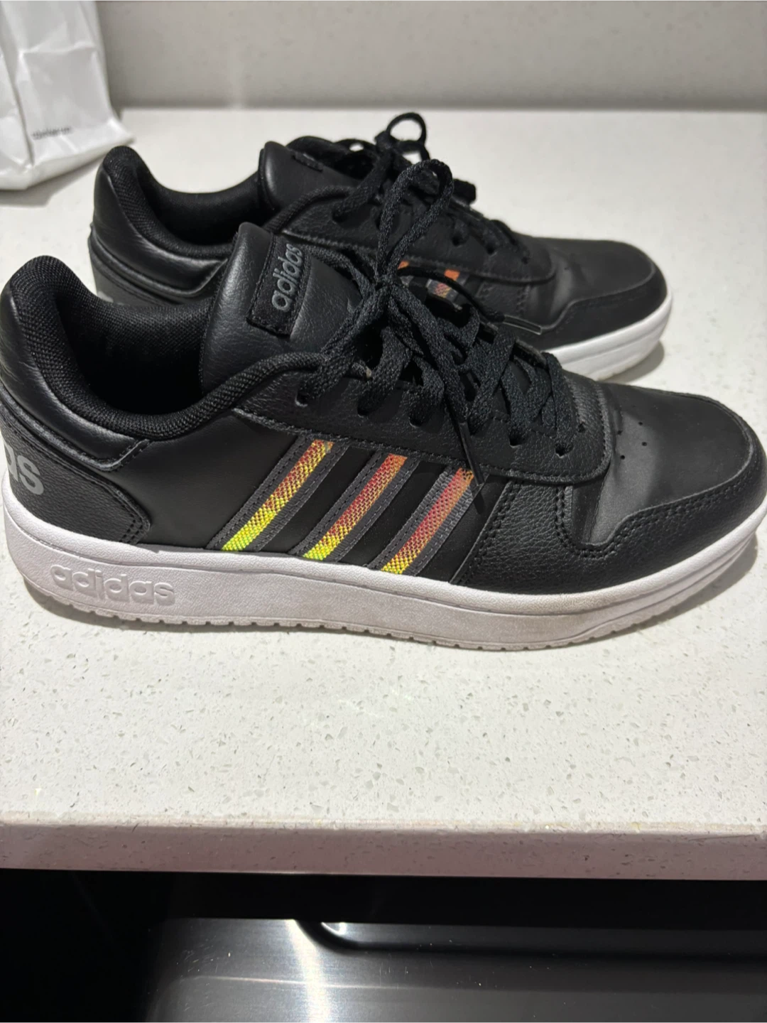 Adidas Black Leather Sneakers
