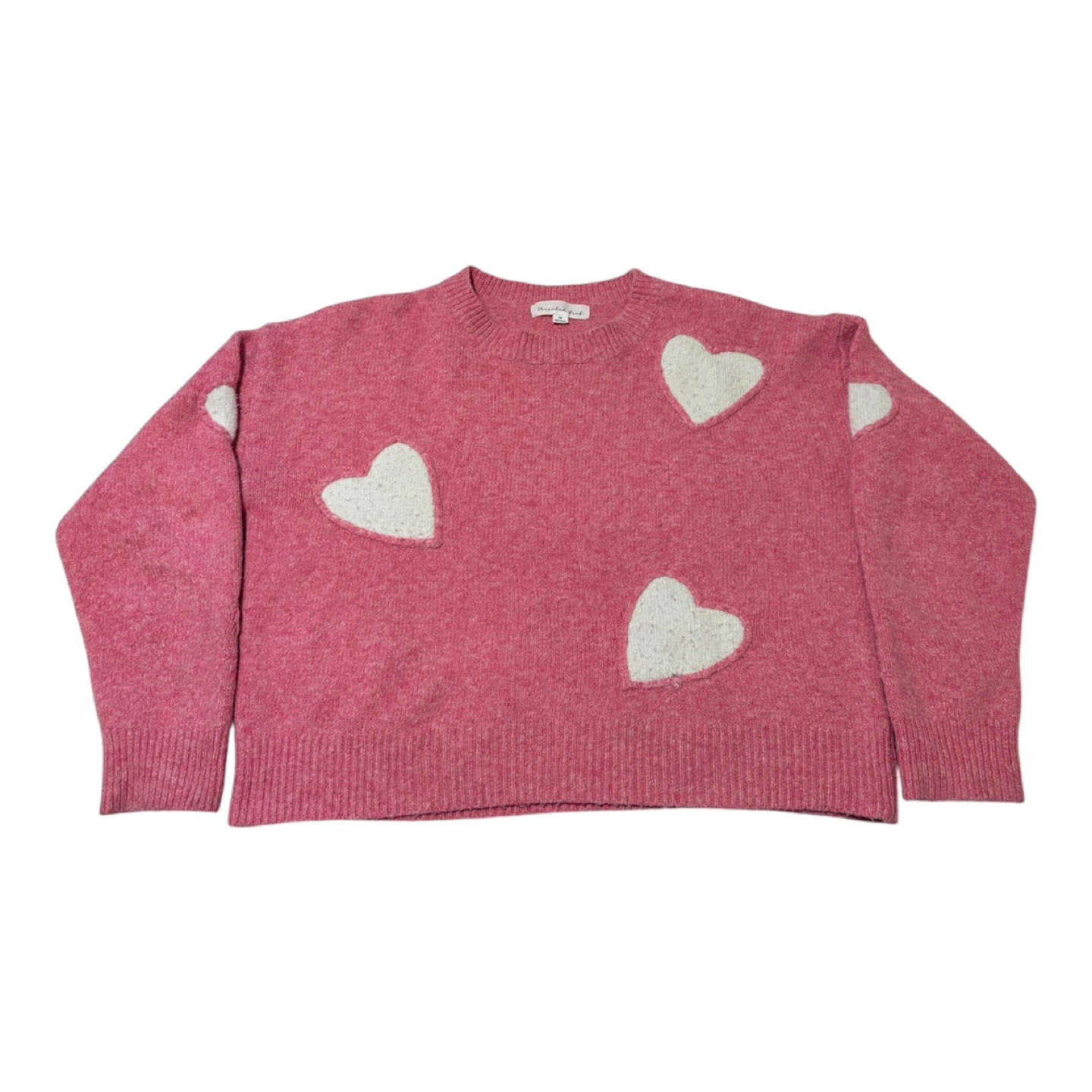 Thread & Flourish Pink Heart Sweater - Medium