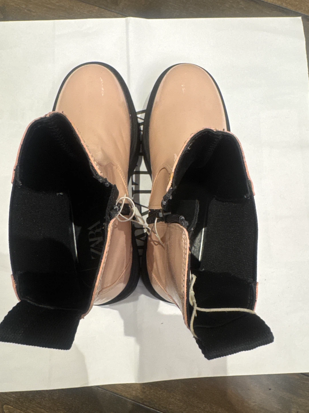 Zara Pink Patent Chelsea Boots - Size 38 - photo 2