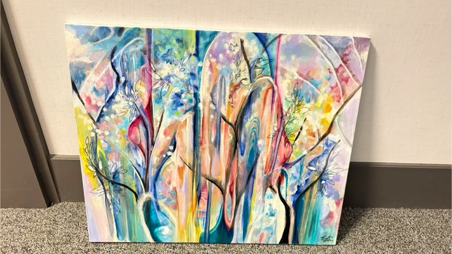 Abstract Floral Landscape Canvas Painting