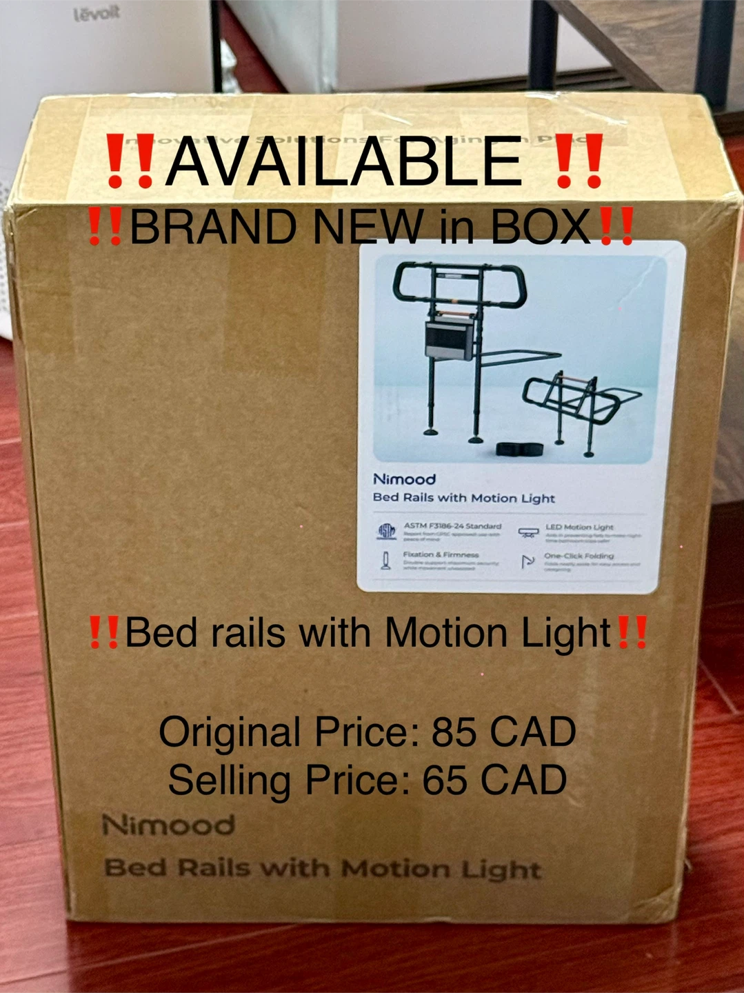 Nimood Bed Rails with Motion Light - Brand New in Box