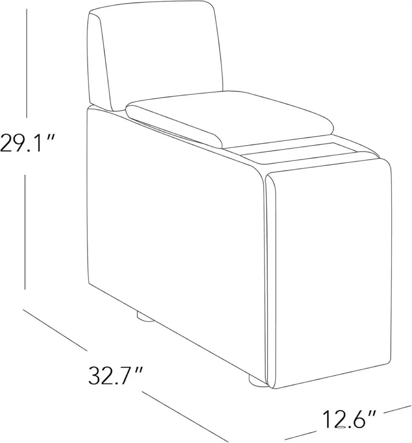 Grey Fabric Console with Built-in Charging - CHITA - photo 2