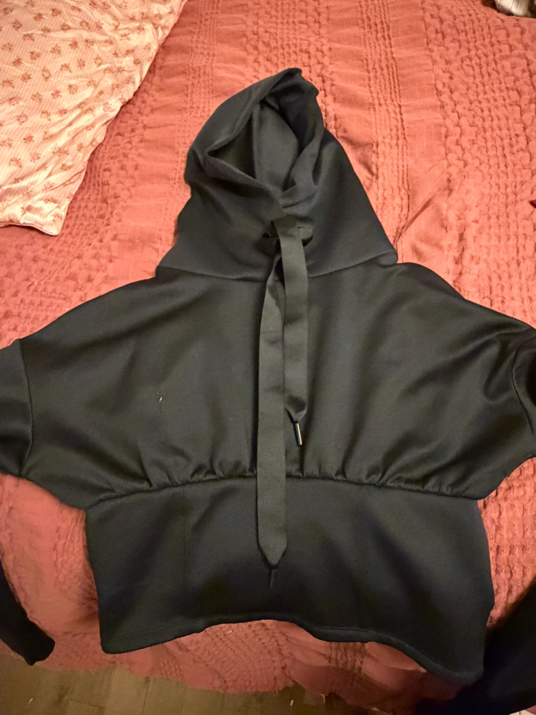 Revamped Black Cropped Hoodie