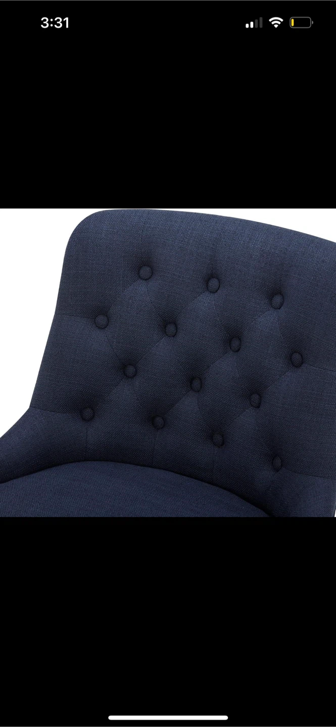 2 pcs- Dark Blue Tufted Swivel Counter Height Bar Stool - photo 3