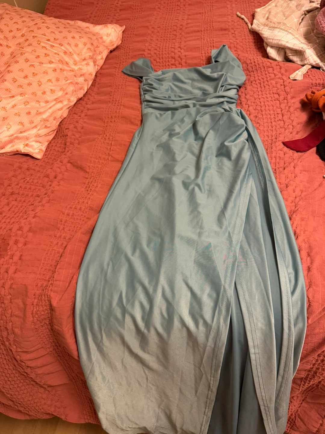 Faeriesty Light Blue One-Shoulder Maxi Dress