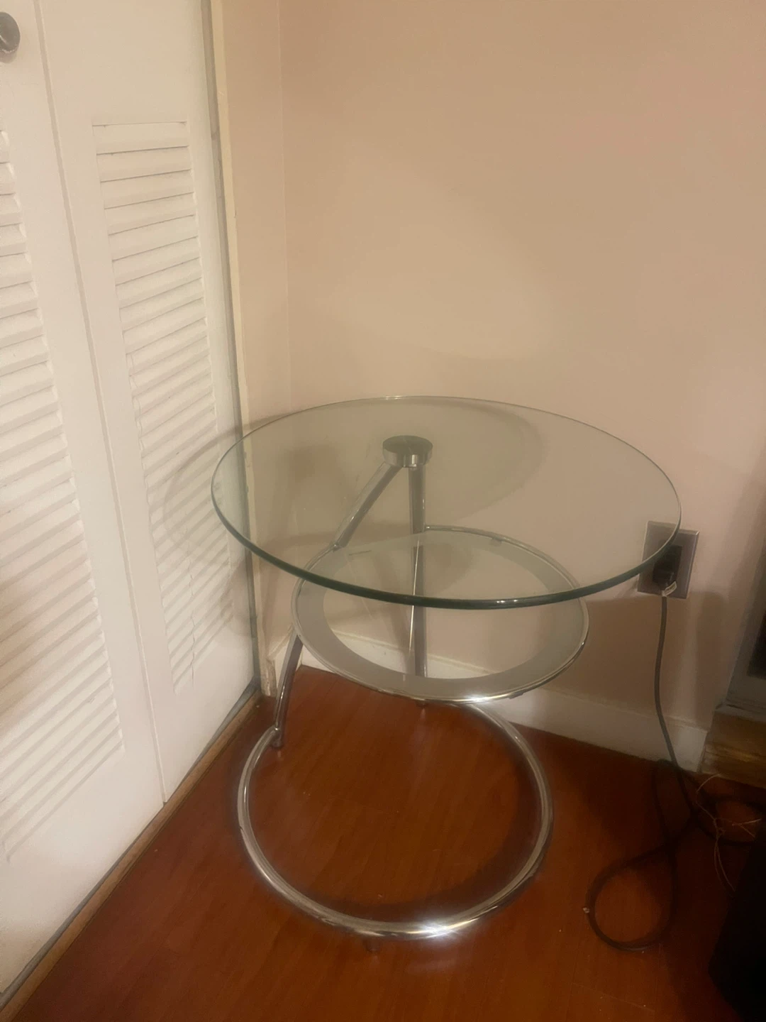 Glass and Chrome Side Table