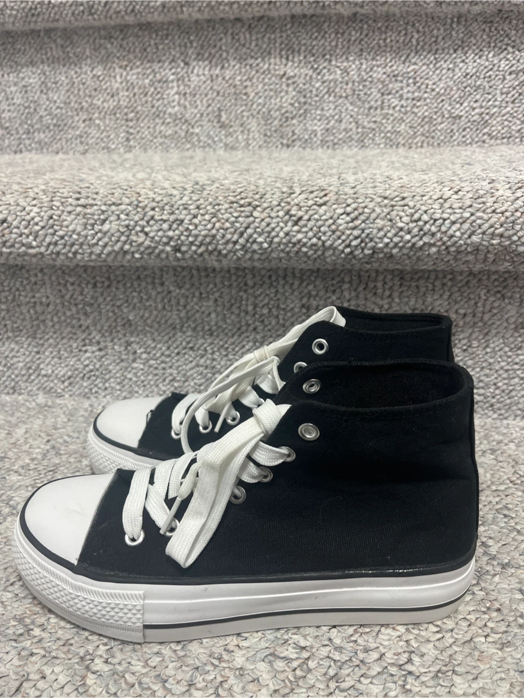 Black High-Top Canvas Sneakers