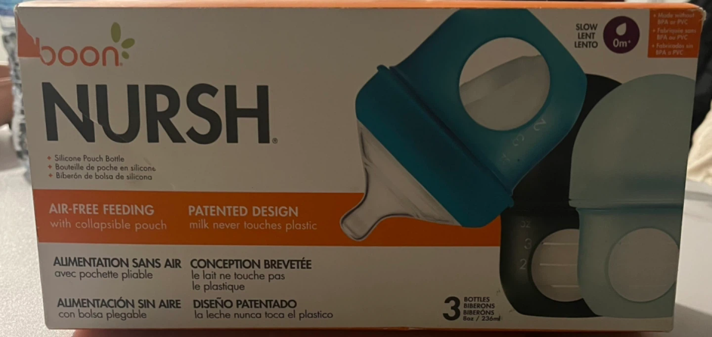 NEW Boon Nursh Silicone Pouch Bottles - 3 Pack