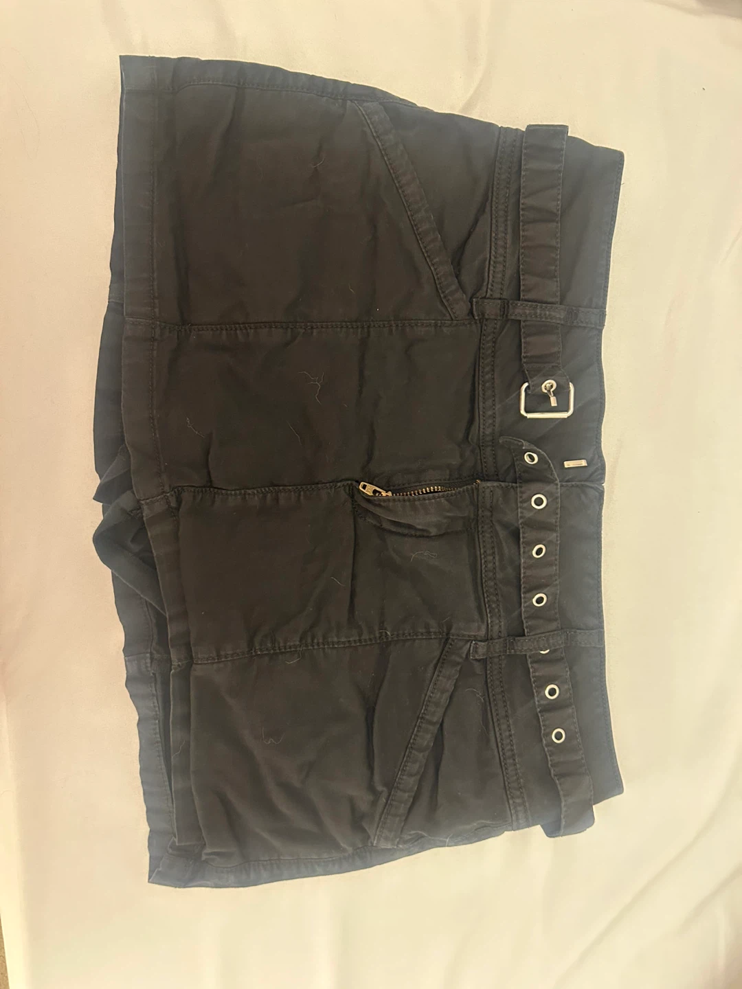 Garage Black Mini Skirt with Buckle Detail - photo 2