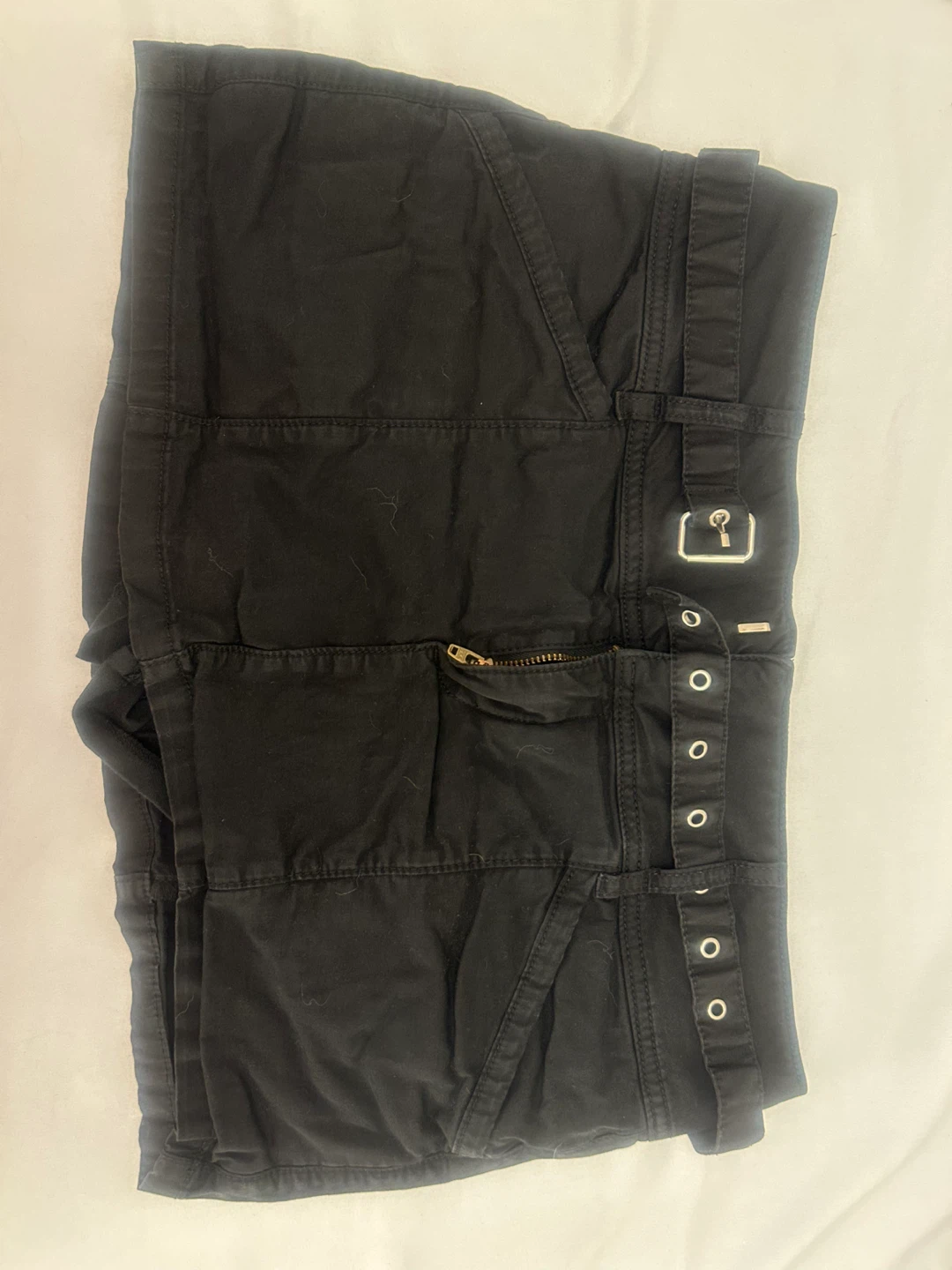 Garage Black Mini Skirt with Buckle Detail - photo 3