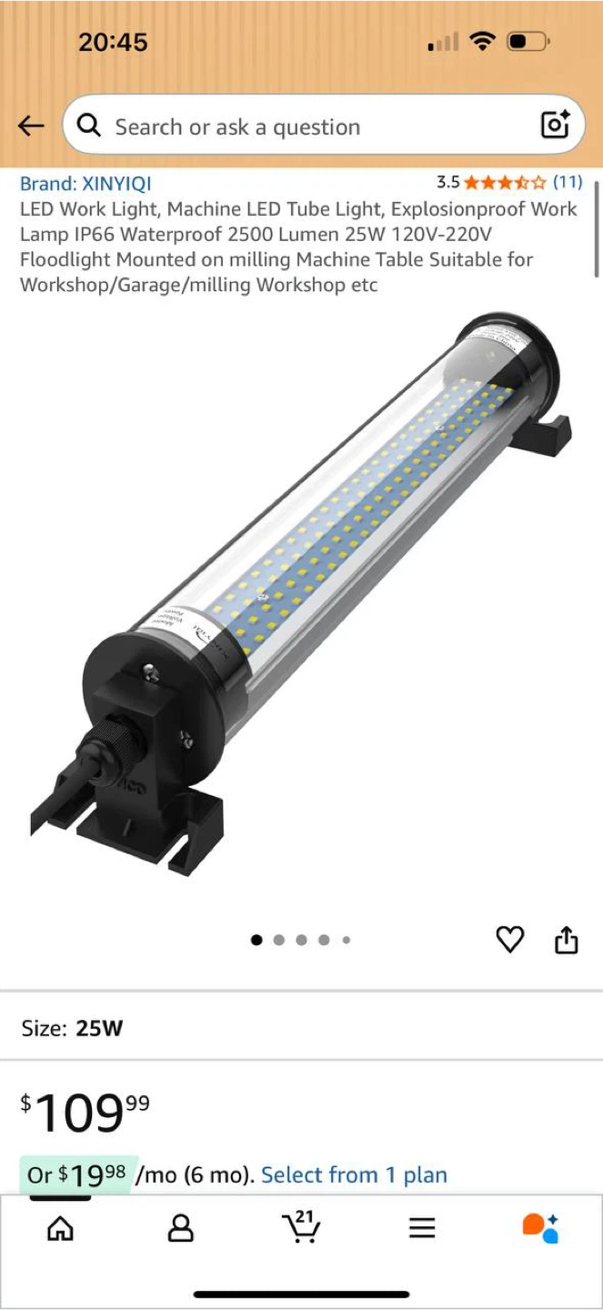 XINYIQI CNC LED Work Light 25W 2500LM IP66 – Machine