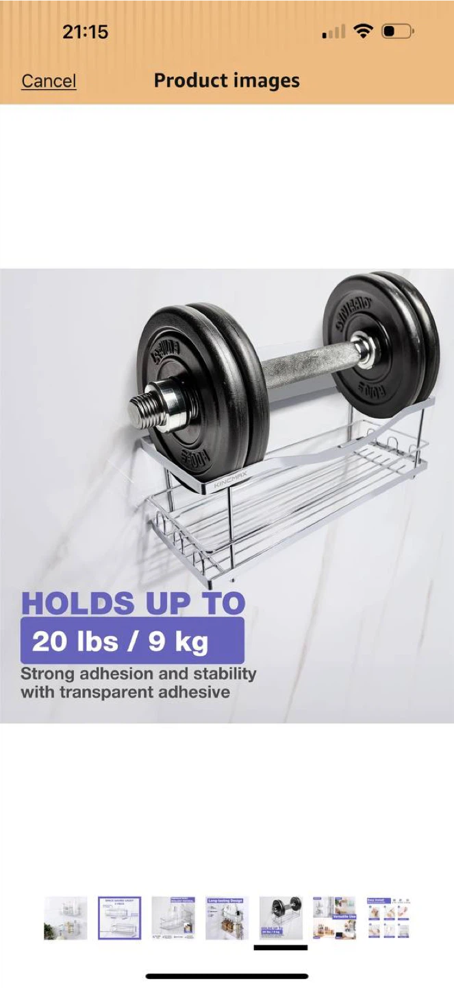 KINCMAX Iron Shower Caddies – Bathroom Shelf Organizer (2-Pack) - photo 5