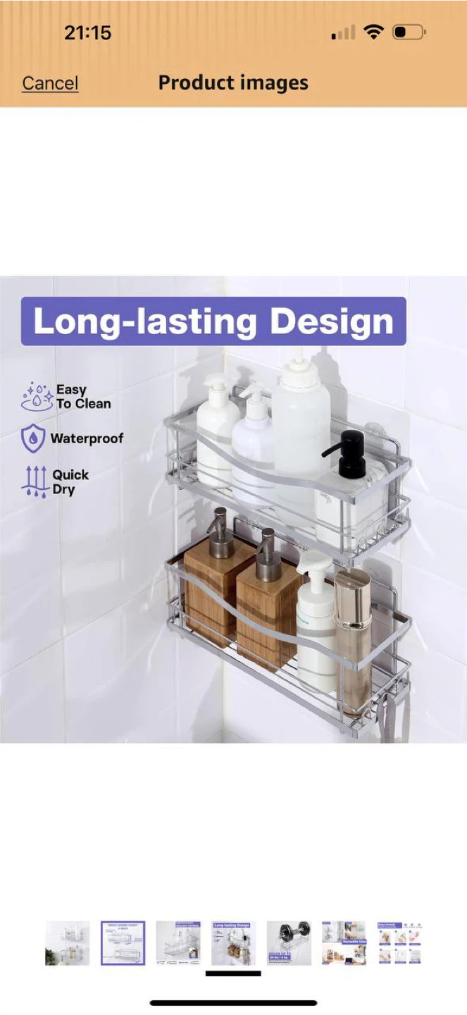KINCMAX Iron Shower Caddies – Bathroom Shelf Organizer (2-Pack) - photo 3