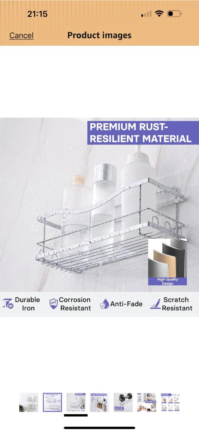 KINCMAX Iron Shower Caddies – Bathroom Shelf Organizer (2-Pack) - photo 4
