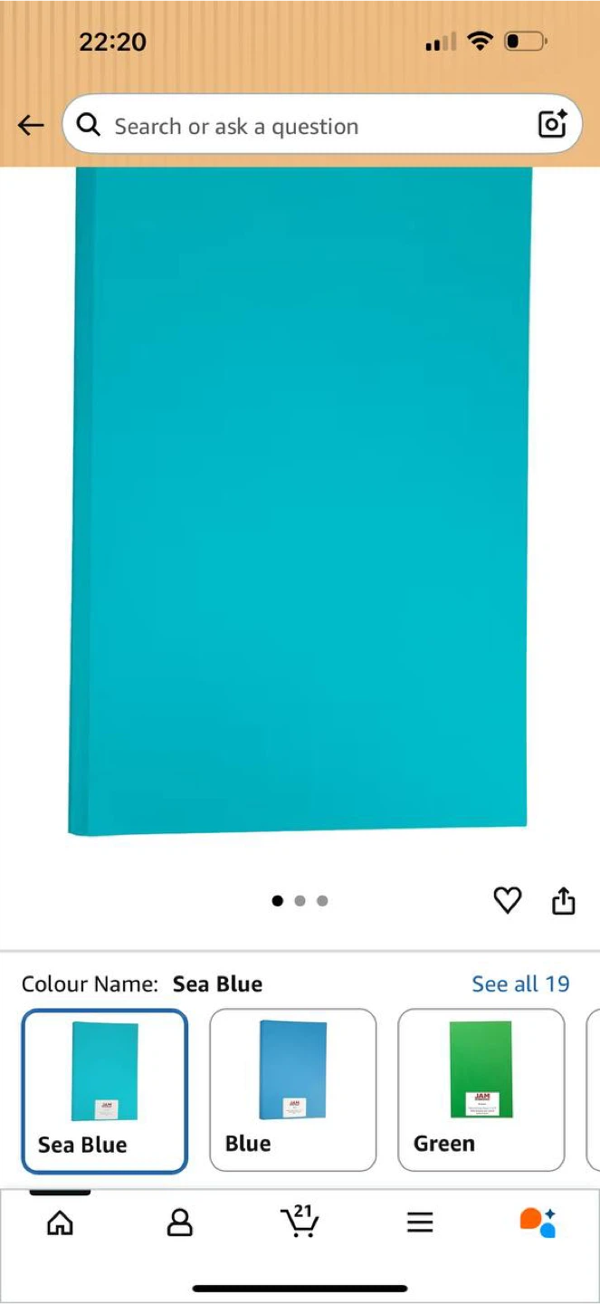 JAM Paper Ledger Colored Paper – Sea Blue (11” x 17”) – 100 Sh - photo 2