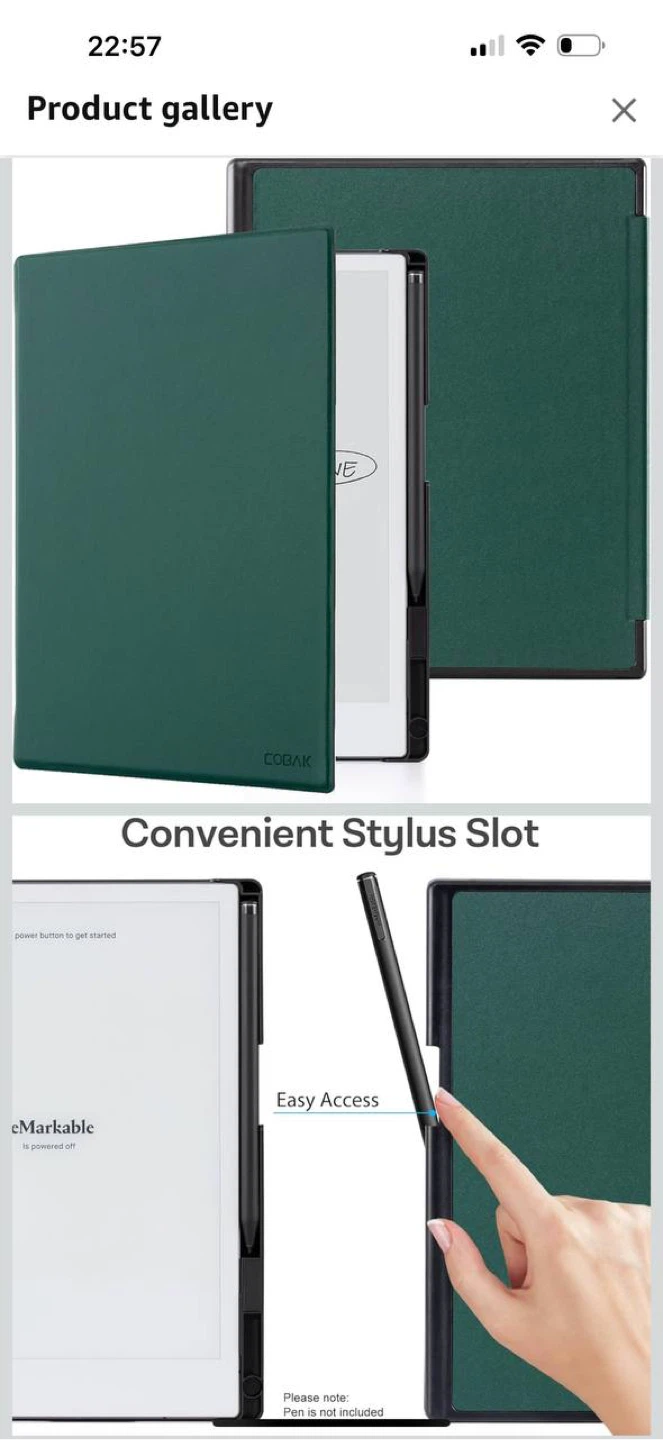 CoBak Case for reMarkable 2 Tablet (10.3”) – Dark Green - photo 3