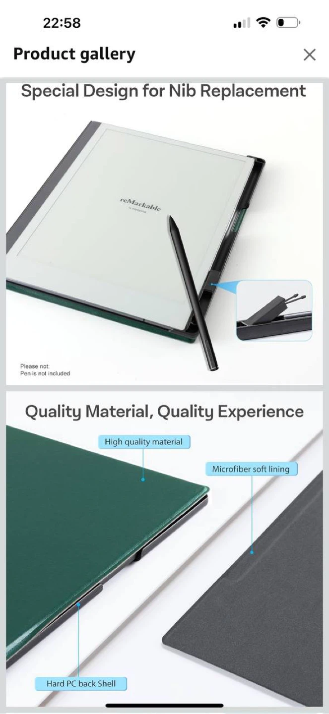 CoBak Case for reMarkable 2 Tablet (10.3”) – Dark Green - photo 4