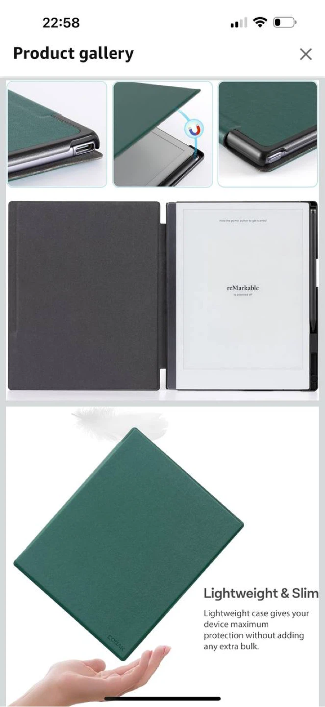 CoBak Case for reMarkable 2 Tablet (10.3”) – Dark Green - photo 5