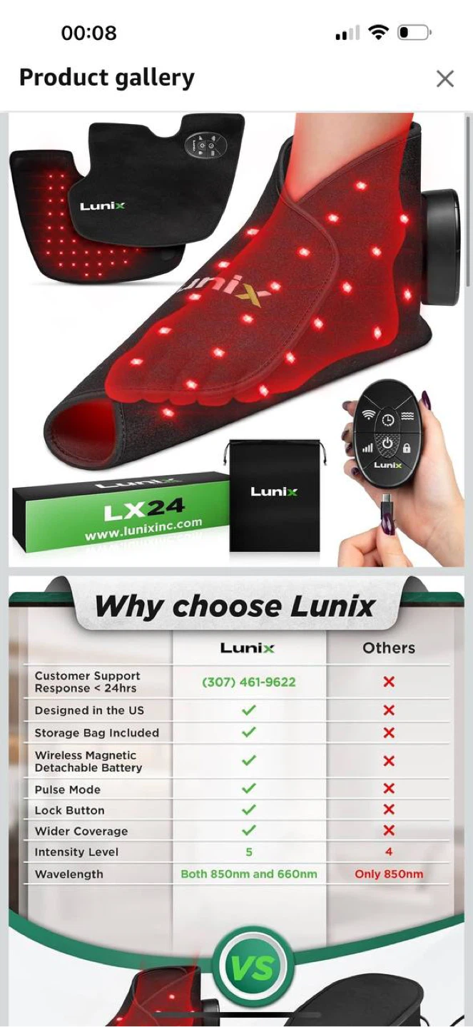 Lunix LX24 Red Light Foot Relaxation Device–Rechargeable Remote - photo 2