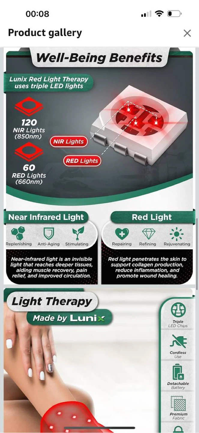 Lunix LX24 Red Light Foot Relaxation Device–Rechargeable Remote - photo 4