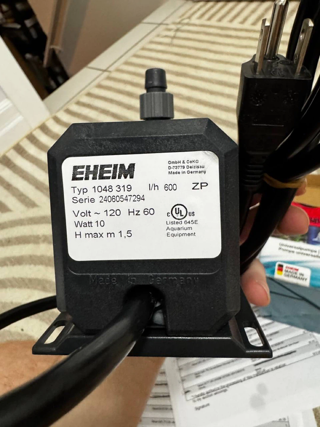 EHEIM Universal Pump 600 Aquarium Pump (Typ 1048) – Open Box - photo 3