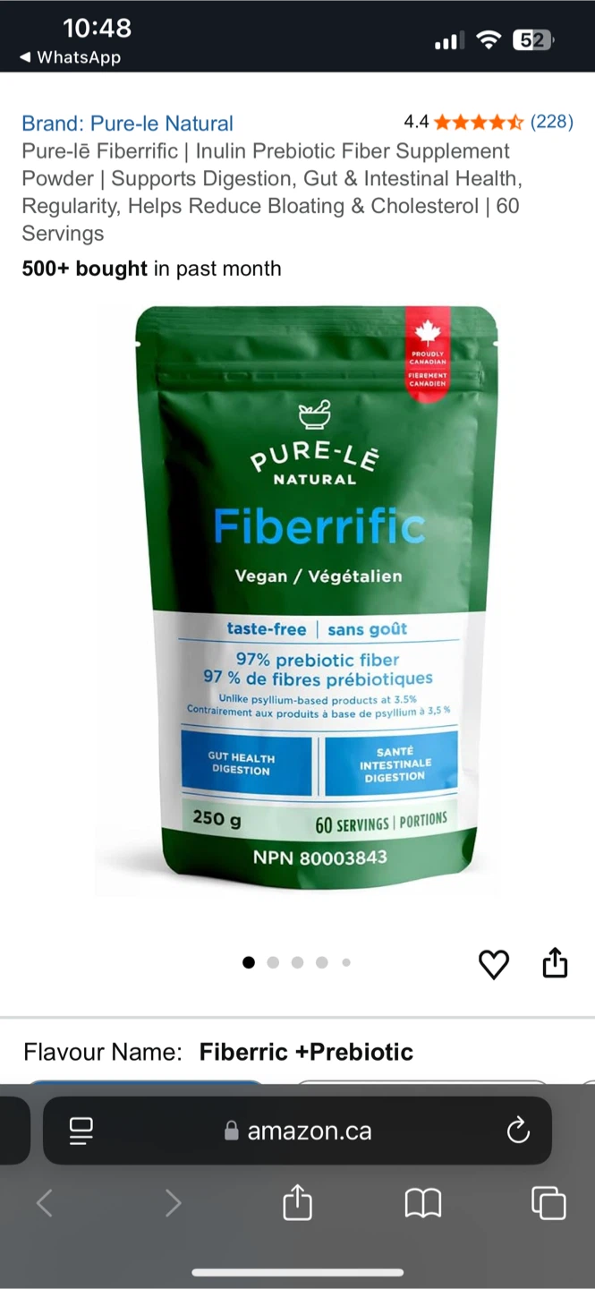 Pure-le Natural Fiberrific Prebiotic Fiber Powder 250g