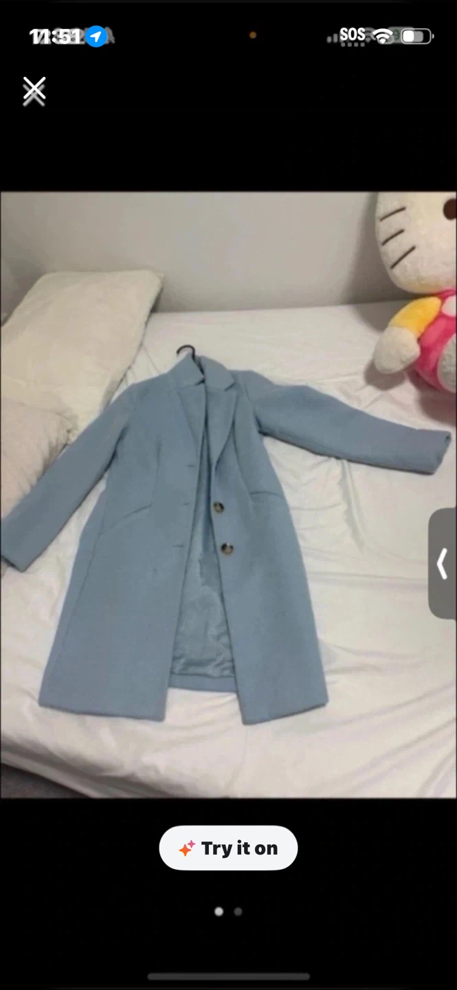 Light Blue Long Coat Vero Moda