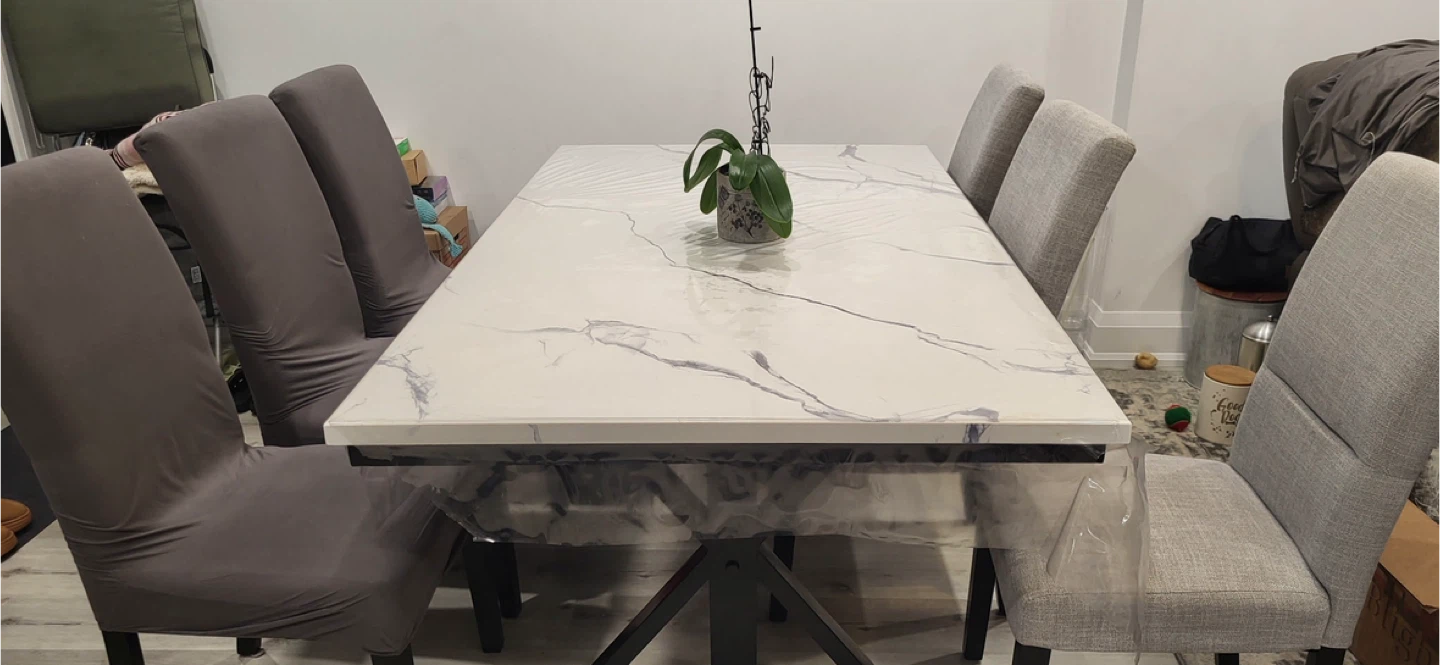 Marble Top Dining Table with Chairs - photo 3