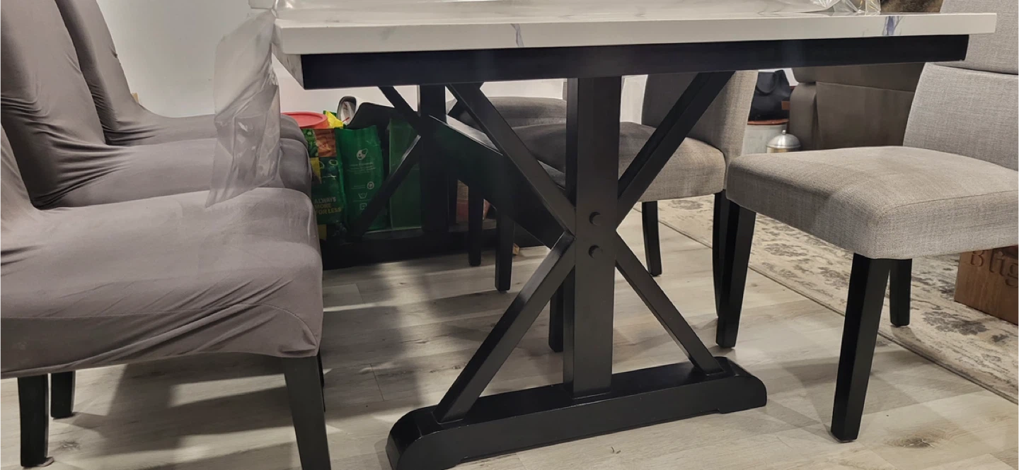 Marble Top Dining Table with Chairs - photo 2