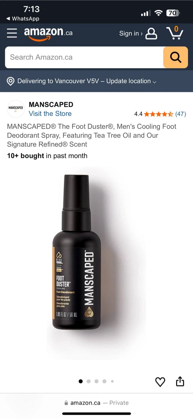 The Foot Duster Men's Cooling Foot Deodorant Spray 50 ML