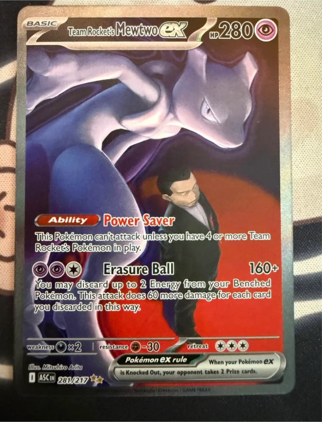 ASCENDED HEROES - Team Rocket's Mewtwo EX Pokemon Card