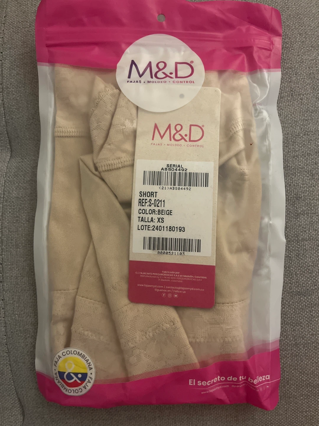 M&D Shapewear Shorts Beige XS