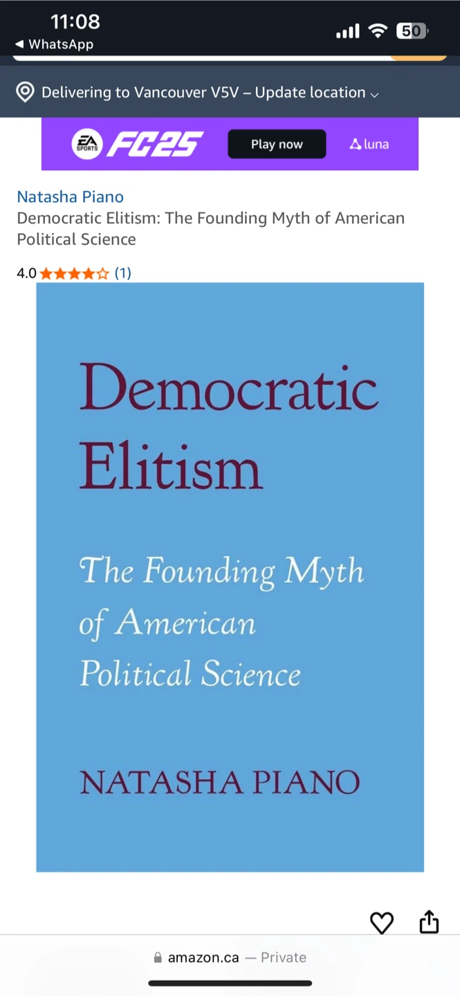 Democratic Elitism: The Founding Myth of American Political