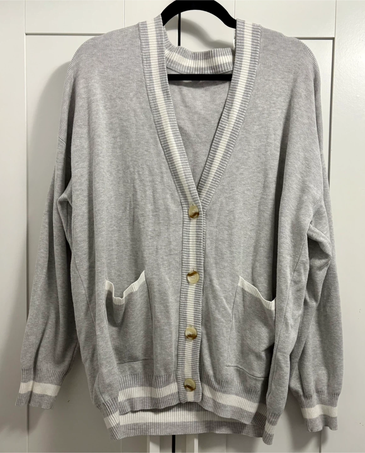 Garage Grey Striped Cardigan