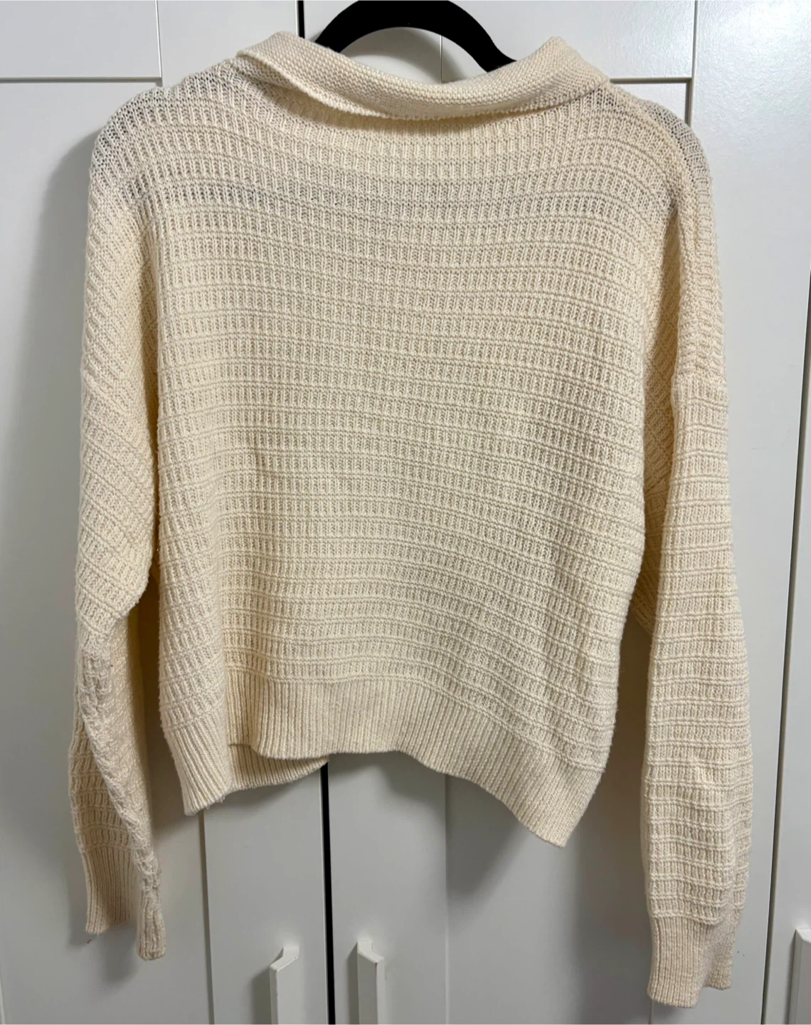Cream Knit Collared Cardigan - photo 2