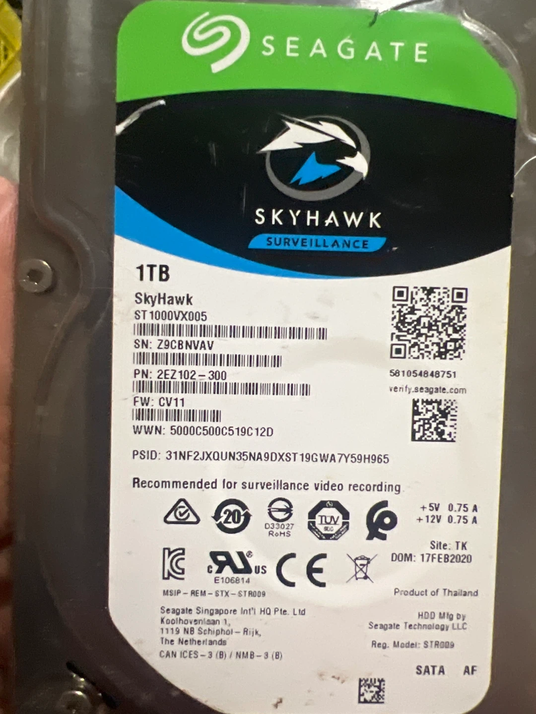 Seagate SkyHawk 1TB Internal Hard Drive