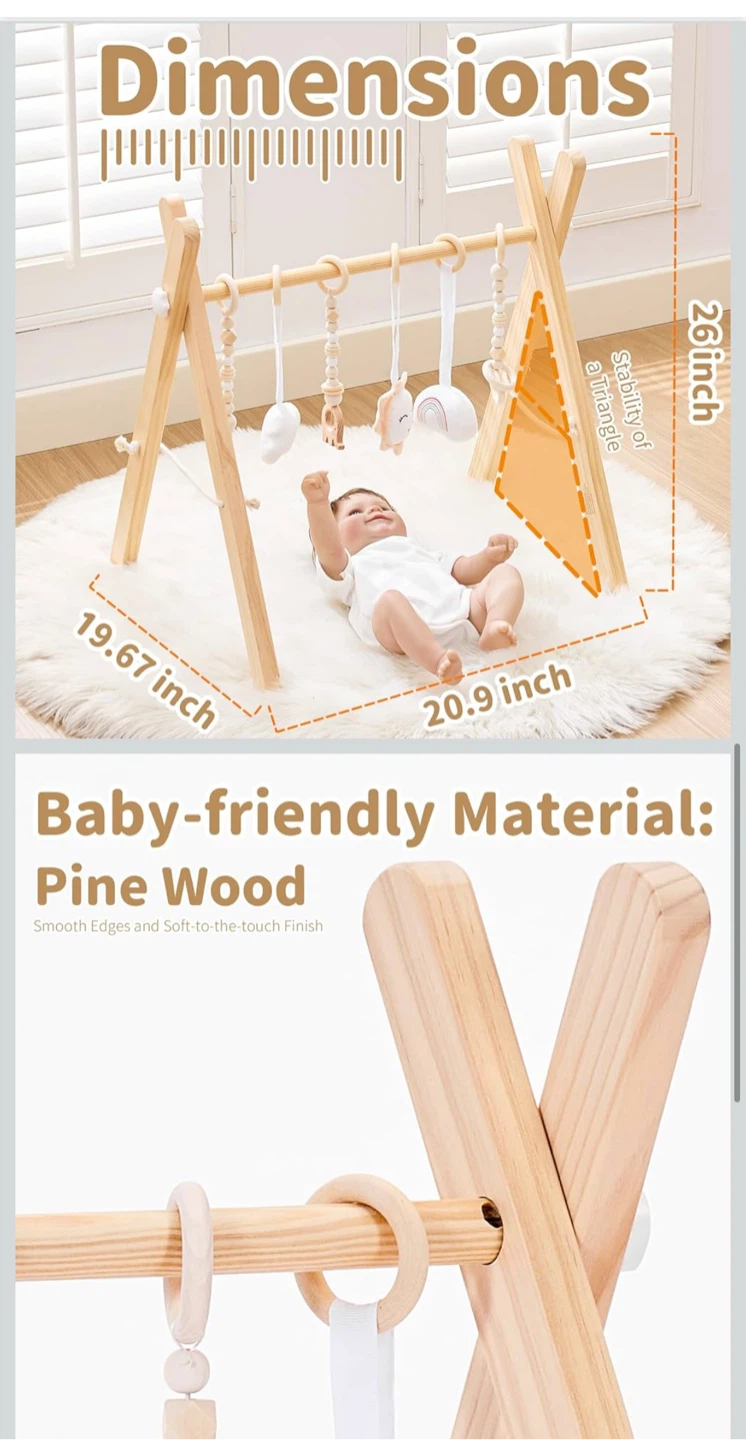 Baby Play Gym - Wooden Montessori Activity Arch - photo 5