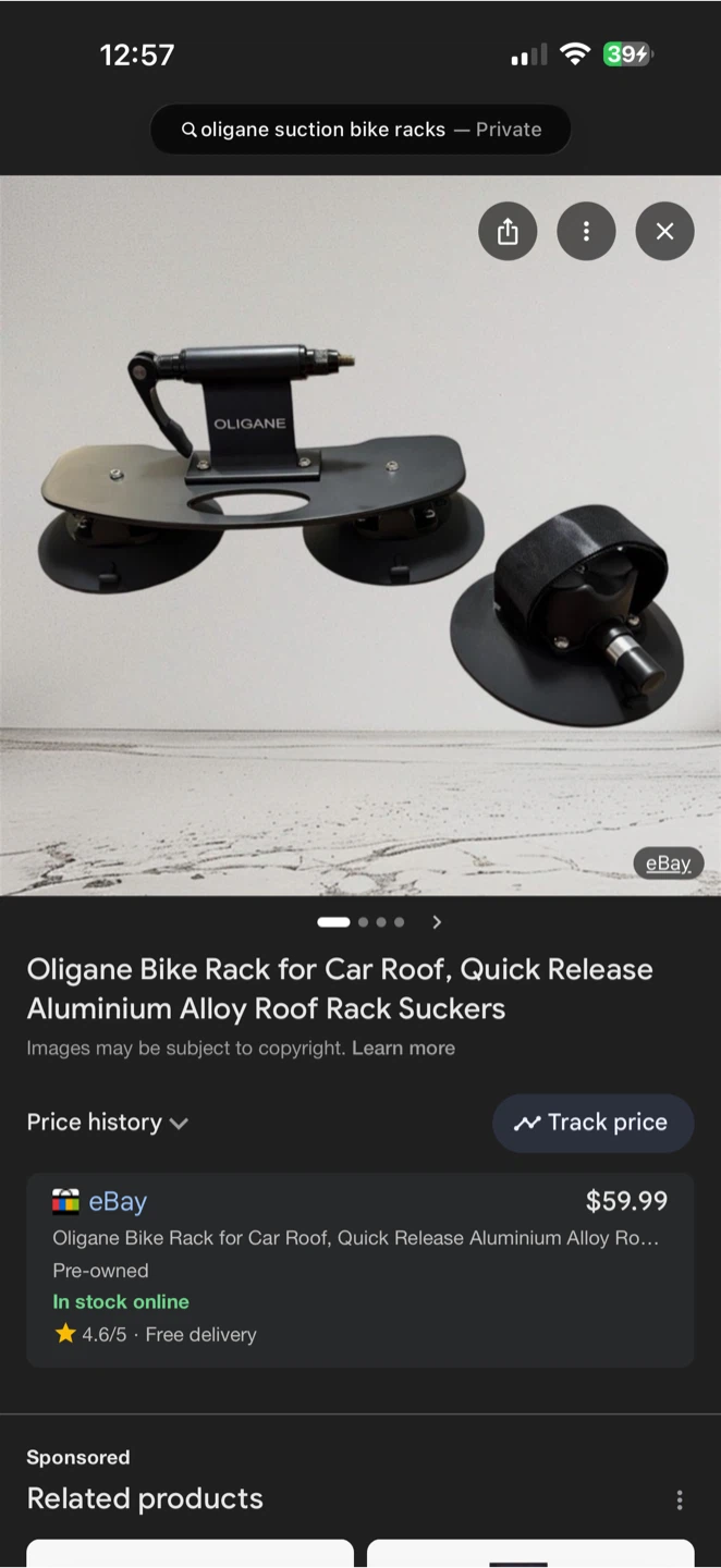 Oligane Bike Rack for Car Roof, Aluminum Alloy - photo 4