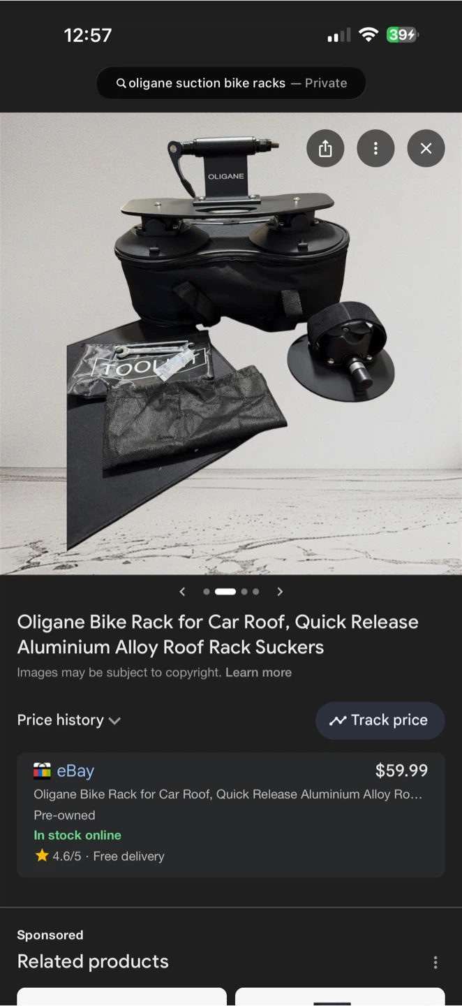 Oligane Bike Rack for Car Roof, Aluminum Alloy - photo 3