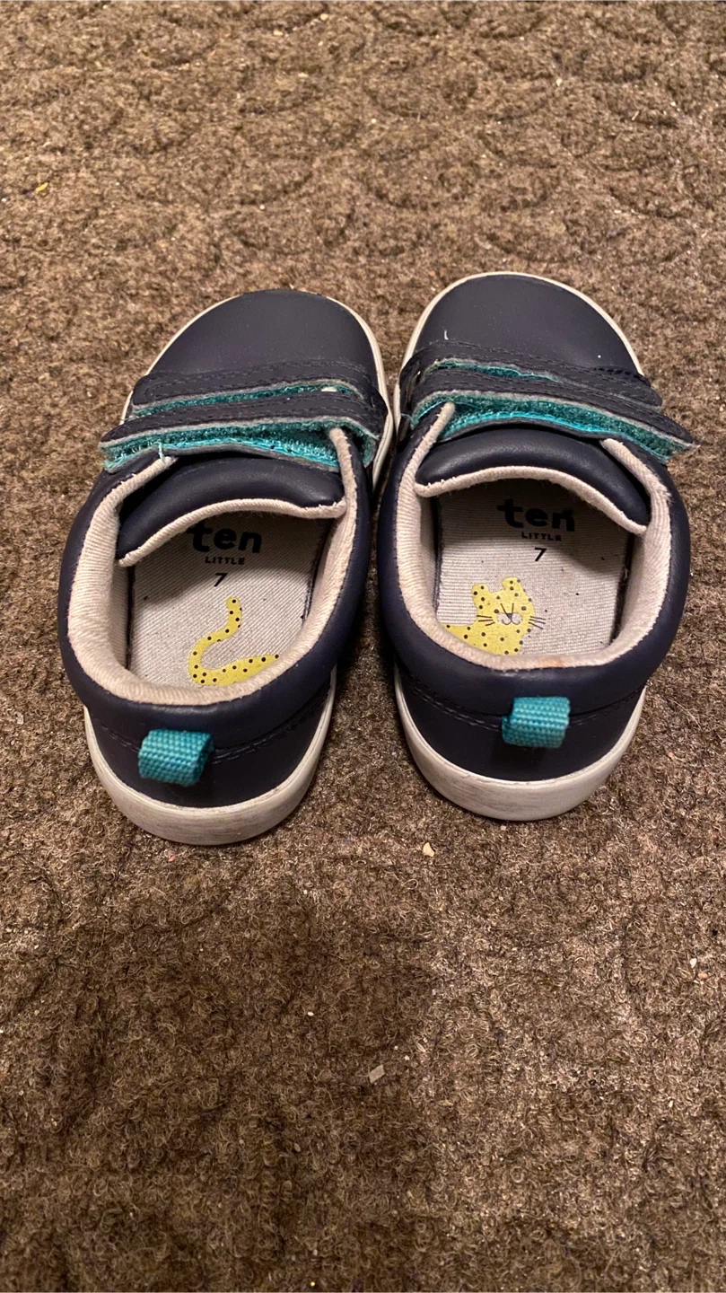 Ten Little Navy Blue Hook and Loop Shoes Size 7 - photo 2