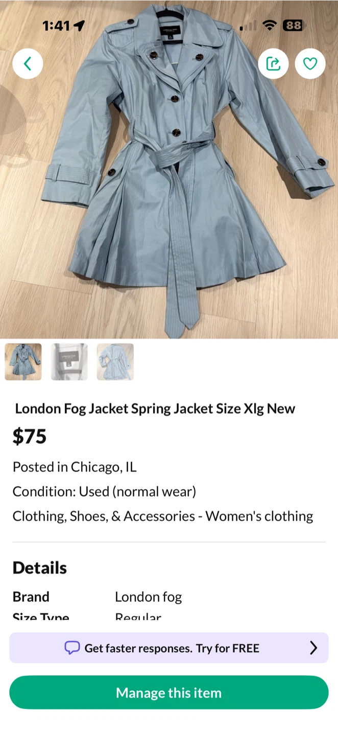 London fog jacket new size Xlg - photo 4